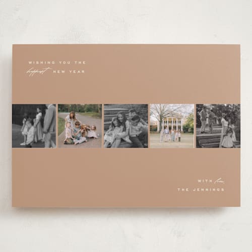 This is a toffee holiday photo cards with standard by Ellen Schlegelmilch called square snaps printing on recycled smooth signature in grand