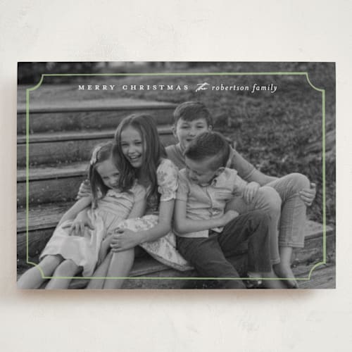 This is a lime holiday photo cards with standard by Ellen Schlegelmilch called sweetly framed printing on recycled smooth signature in grand