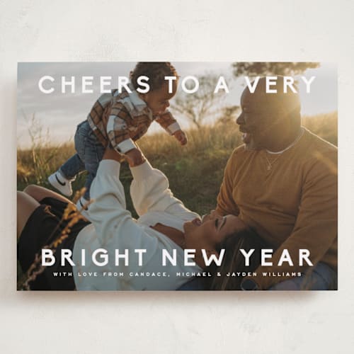 This is a snow holiday photo cards with standard by Amy Kross called broadcast printing on recycled smooth signature in grand