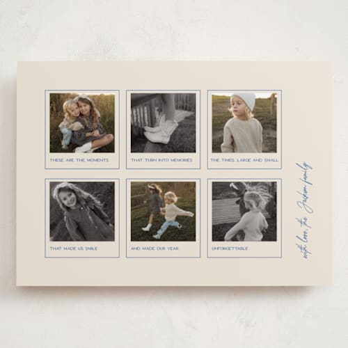 This is a eggnog holiday photo cards with standard by Jenna Holcomb called moments printing on recycled smooth signature in grand