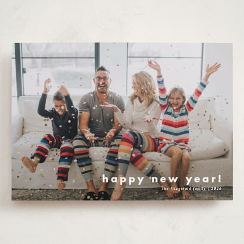 This is a snowball holiday photo cards with standard by Jessica Williams called statement year printing on recycled smooth signature in grand