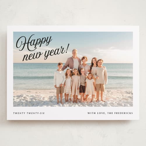 This is a noir holiday photo cards with standard by Jackie Crawford called vintage snapshot printing on recycled smooth signature in grand