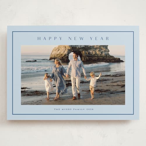 This is a ocean holiday photo cards with standard by Stacey Meacham called preppy seaside printing on recycled smooth signature in grand