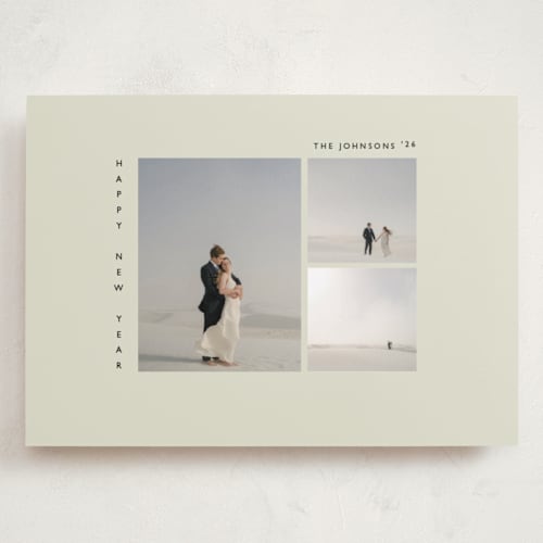 This is a vanilla holiday photo cards with standard by Bryanna Mehner called very merry printing on recycled smooth signature in grand