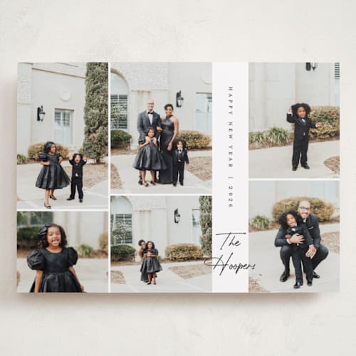 This is a tuxedo holiday photo cards with standard by Corinne Malesic called abundant printing on recycled smooth signature in grand