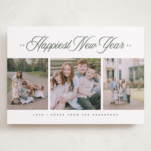 This is a balsam holiday photo cards with standard by Kristie Kern called the magnolia printing on recycled smooth signature in grand