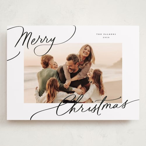 This is a snow holiday photo cards with standard by Everett Paper Goods called evoke printing on recycled smooth signature in grand