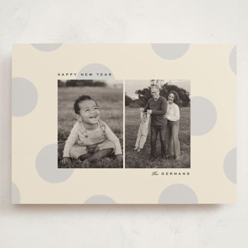 This is a mist holiday photo cards with standard by Ellen Schlegelmilch called big polka printing on recycled smooth signature in grand