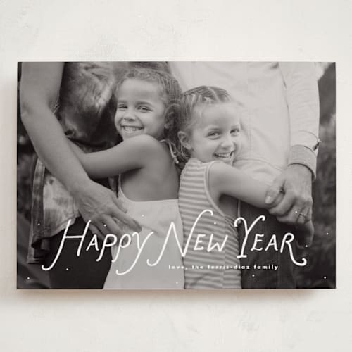 This is a penguin holiday photo cards with standard by Lea Delaveris called handwritten happy printing on recycled smooth signature in grand