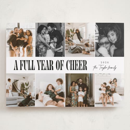 This is a midnight holiday photo cards with standard by Alethea and Ruth called slideshow lineup printing on recycled smooth signature in grand