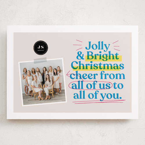 This is a winter sky holiday photo cards with standard by Owl and Toad called highlighter printing on recycled smooth signature in grand