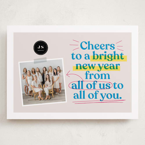 This is a winter sky holiday photo cards with standard by Owl and Toad called highlighter printing on recycled smooth signature in grand