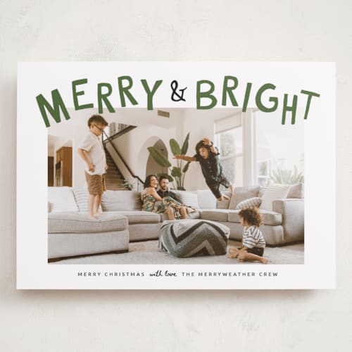 This is a tree farm holiday photo cards with standard by Kamala Nahas called wreck the halls with boughs of jolly printing on recycled smooth signature in grand