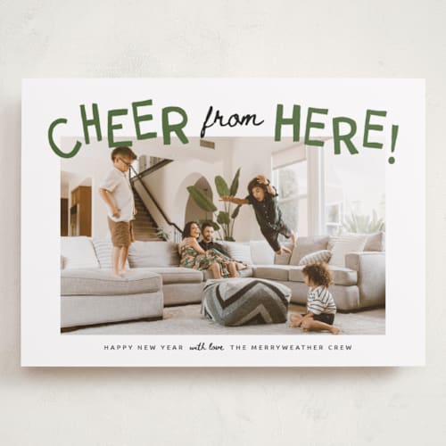 This is a tree farm holiday photo cards with standard by Kamala Nahas called wreck the halls with boughs of jolly printing on recycled smooth signature in grand