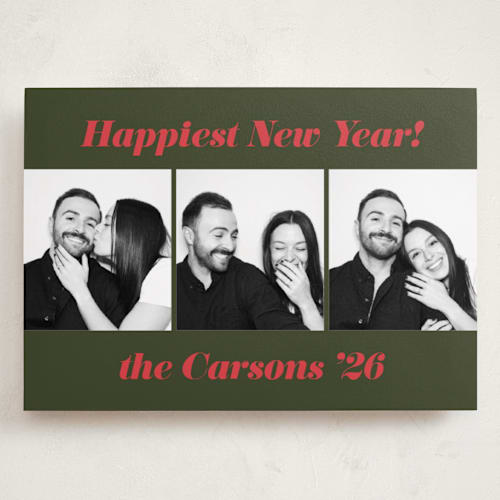 This is a fir holiday photo cards with standard by Emily Sabol Goss called bold italic printing on recycled smooth signature in grand