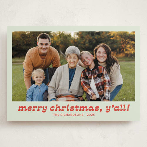 This is a succulent holiday photo cards with standard by Megan Davis called pecos printing on recycled smooth signature in grand