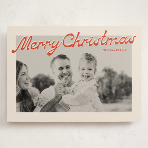 This is a candy cane holiday photo cards with standard by Ekko Studio called nostalgia printing on recycled smooth signature in grand