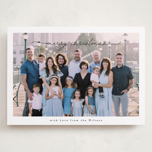 This is a cloud holiday photo cards with standard by Benita Crandall called noël moderne printing on recycled smooth signature in grand