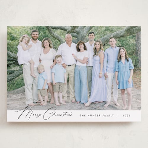 This is a snow holiday photo cards with standard by Nicoletta Savod called glamour printing on recycled smooth signature in grand