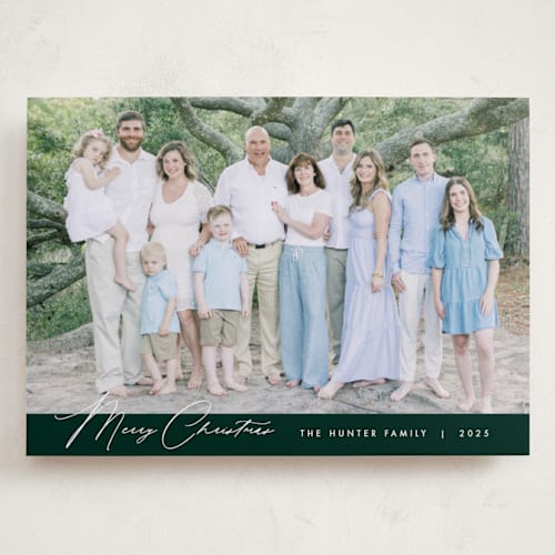 This is a emerald holiday photo cards with standard by Nicoletta Savod called glamour printing on recycled smooth signature in grand