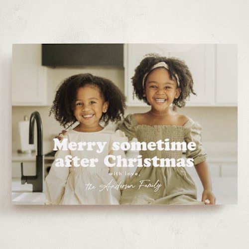 This is a snowflake holiday photo cards with standard by Hudson meet Rose called sometime printing on recycled smooth signature in grand