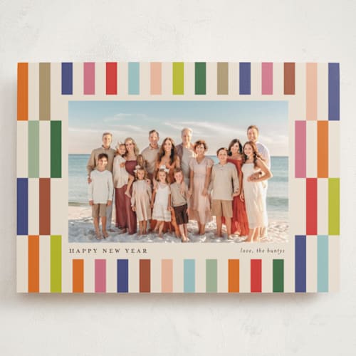 This is a creme holiday photo cards with standard by chocomocacino called pabassinas printing on recycled smooth signature in grand