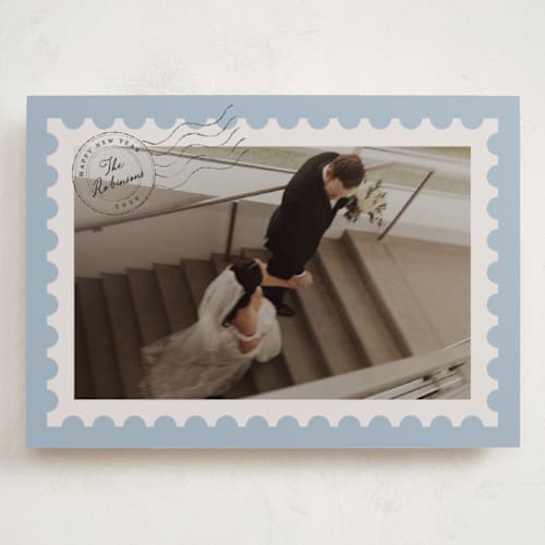 This is a ice cream holiday photo cards with standard by Claudia Orengo called par avion printing on recycled smooth signature in grand