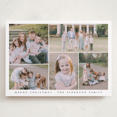 This is a snowfall holiday photo cards with standard by Angela Thompson called classic gallery printing on recycled smooth signature in grand