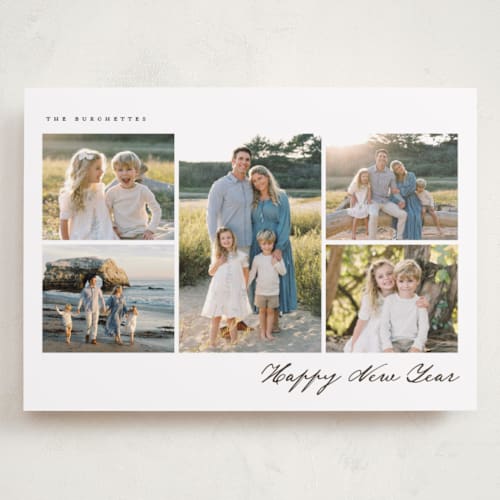 This is a chestnut holiday photo cards with standard by Wildfield Paper Co called drift printing on recycled smooth signature in grand