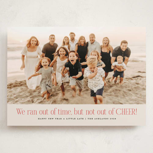 This is a eggnog holiday photo cards with standard by Erica Krystek called short on time printing on recycled smooth signature in grand