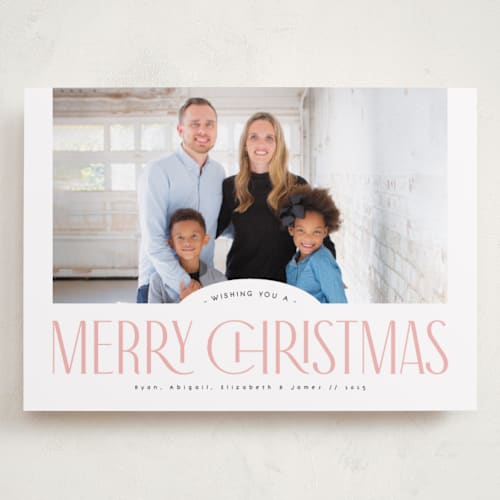 This is a gumdrop holiday photo cards with standard by Orasie called classic headline printing on recycled smooth signature in grand
