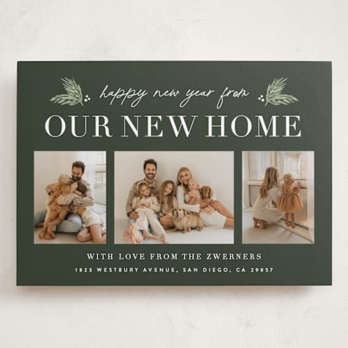 This is a evergreen holiday photo cards with standard by Sara Hicks Malone called holiday home printing on recycled smooth signature in grand