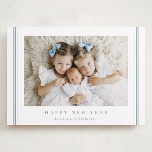 This is a icicle holiday photo cards with standard by Carolyn MacLaren called striped blessings printing on recycled smooth signature in grand