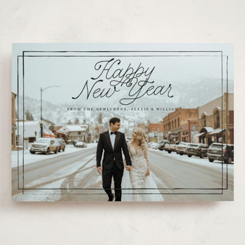 This is a ink holiday photo cards with standard by Anna Elder called a classic christmas printing on recycled smooth signature in grand