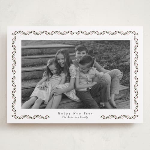 This is a mulled wine holiday photo cards with standard by Susan Moyal called delicate frame printing on recycled smooth signature in grand