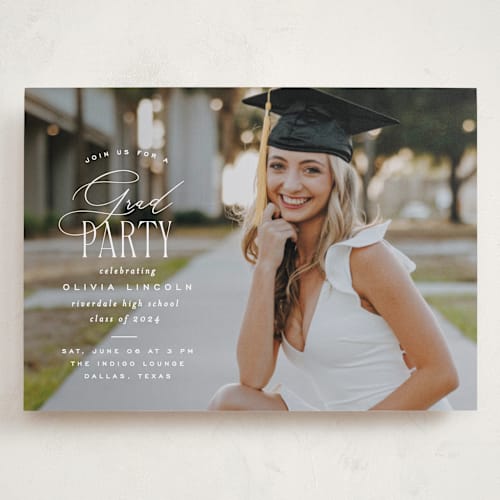 This is a cotton graduation invitations with standard by Creo Study called classic party printing on recycled smooth signature in grand