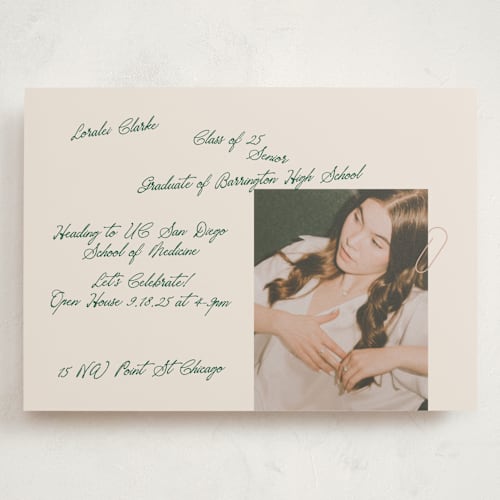 This is a kaitoke graduation invitations with standard by Phrosné Barwood called my finest diary scribble printing on recycled smooth signature in grand