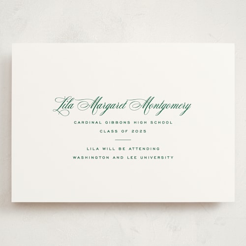 This is a birch graduation announcements with standard by Megan Davis called cannes printing on signature in grand