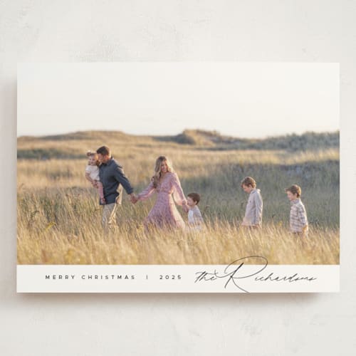 This is a snow holiday photo cards with standard by Nicoletta Savod called elegance printing on signature in grand
