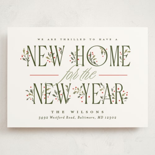 This is a festive holiday photo cards with standard by Erin L. Wilson called hearth printing on signature in grand