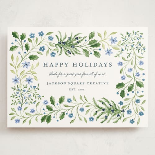 This is a frost holiday photo cards with standard by Sarah Knight called sophia printing on signature in grand