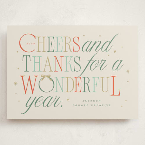 This is a taffy holiday photo cards with standard by Hannah Williams called colorful cheers printing on signature in grand