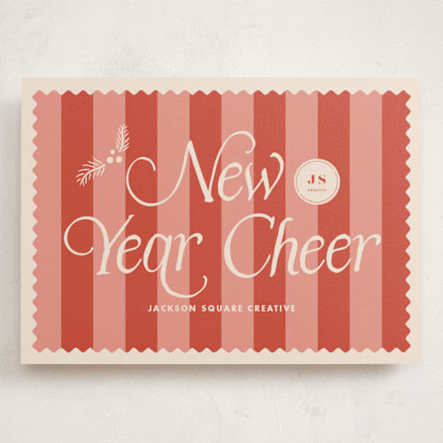 This is a candy apple holiday photo cards with standard by Tamara Hilje called striped stamp printing on signature in grand