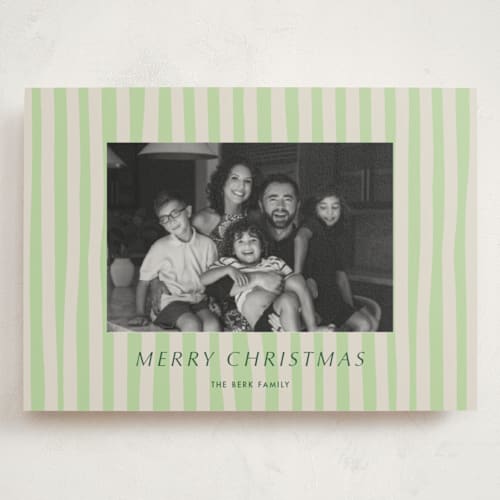 This is a sage holiday photo cards with standard by Alicia Schultz called soft ambience printing on signature in grand