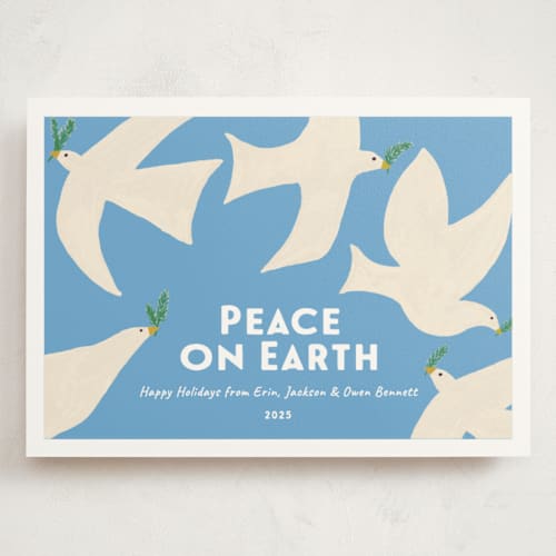 This is a sky holiday photo cards with standard by Erika Firm called california doves printing on signature in grand