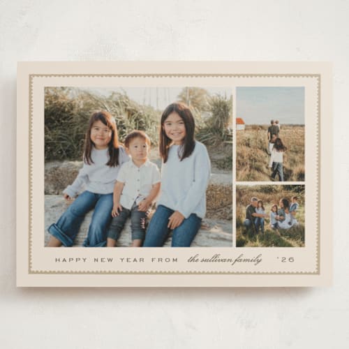 This is a eggnog holiday photo cards with standard by Amy Kross called sealed printing on signature in grand