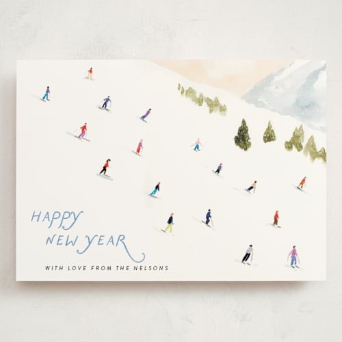 This is a snow holiday photo cards with standard by Lindsay Megahed called tis the skison printing on signature in grand