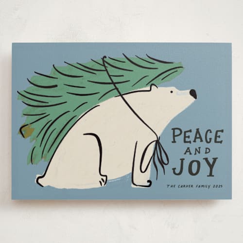 This is a frozen holiday photo cards with standard by Inkblot Design called polar express printing on signature in grand