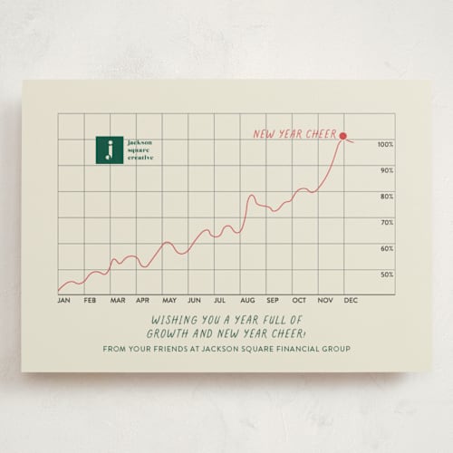 This is a holly holiday photo cards with standard by Sarah Hawkins Designs called year of growth printing on signature in grand