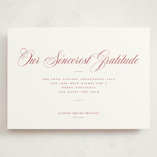This is a santa suit holiday photo cards with standard by Blustery August called milano printing on signature in grand